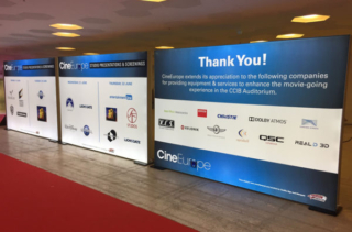 Custom banners produced & installed by QSM Staff